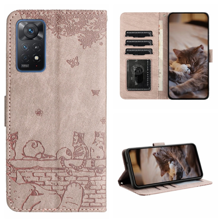 Cat Embossing Pattern Leather Phone Case with Lanyard, For Xiaomi Redmi Note 12 5G India / POCO X5, For Xiaomi Redmi 12C / 11A, For Xiaomi Redmi Note 11 Pro 4G/5G Global, For Xiaomi Redmi Note 11 Global