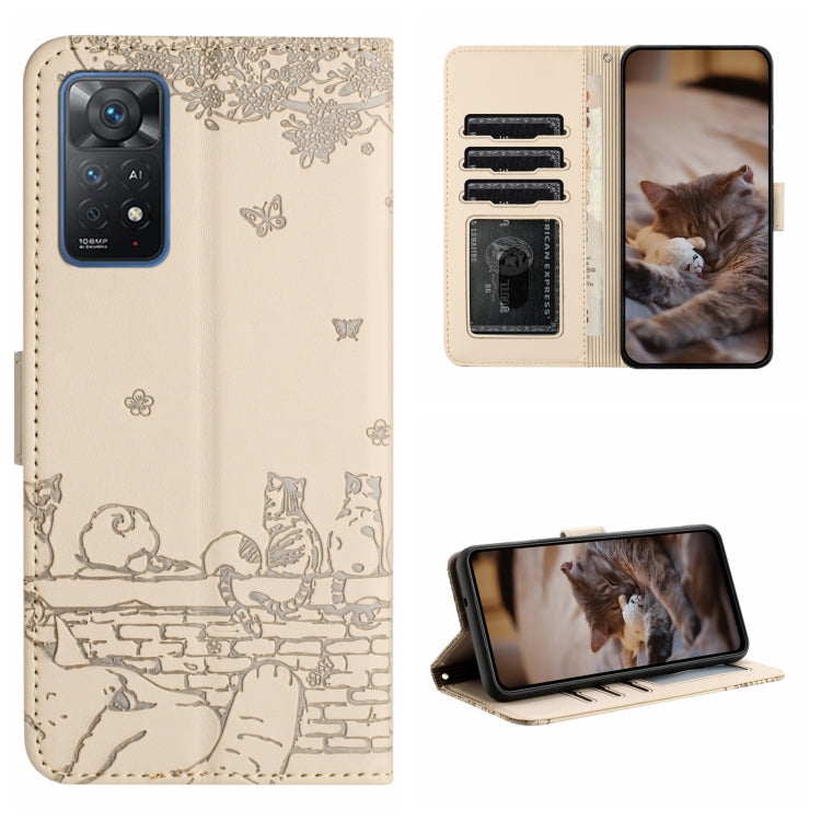 Cat Embossing Pattern Leather Phone Case with Lanyard, For Xiaomi Redmi Note 12 5G India / POCO X5, For Xiaomi Redmi 12C / 11A, For Xiaomi Redmi Note 11 Pro 4G/5G Global, For Xiaomi Redmi Note 11 Global