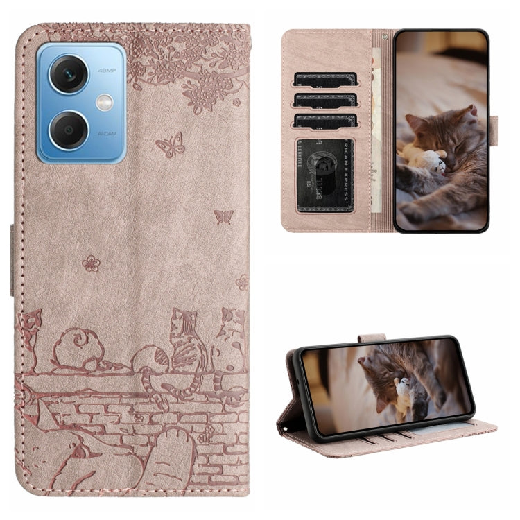 Cat Embossing Pattern Leather Phone Case with Lanyard, For Xiaomi Redmi Note 12 5G India / POCO X5, For Xiaomi Redmi 12C / 11A, For Xiaomi Redmi Note 11 Pro 4G/5G Global, For Xiaomi Redmi Note 11 Global