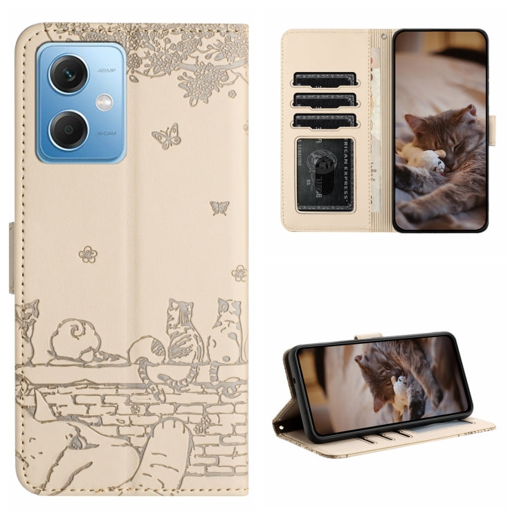 Cat Embossing Pattern Leather Phone Case with Lanyard, For Xiaomi Redmi Note 12 5G India / POCO X5, For Xiaomi Redmi 12C / 11A, For Xiaomi Redmi Note 11 Pro 4G/5G Global, For Xiaomi Redmi Note 11 Global