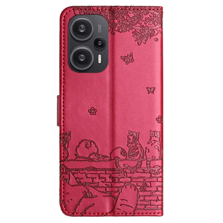Cat Embossing Pattern Leather Phone Case with Lanyard, For Xiaomi Poco F5, For Xiaomi Poco F5 Pro, For Xiaomi Redmi Note 12 4G Global, For Xiaomi Redmi Note 12 Pro Speed