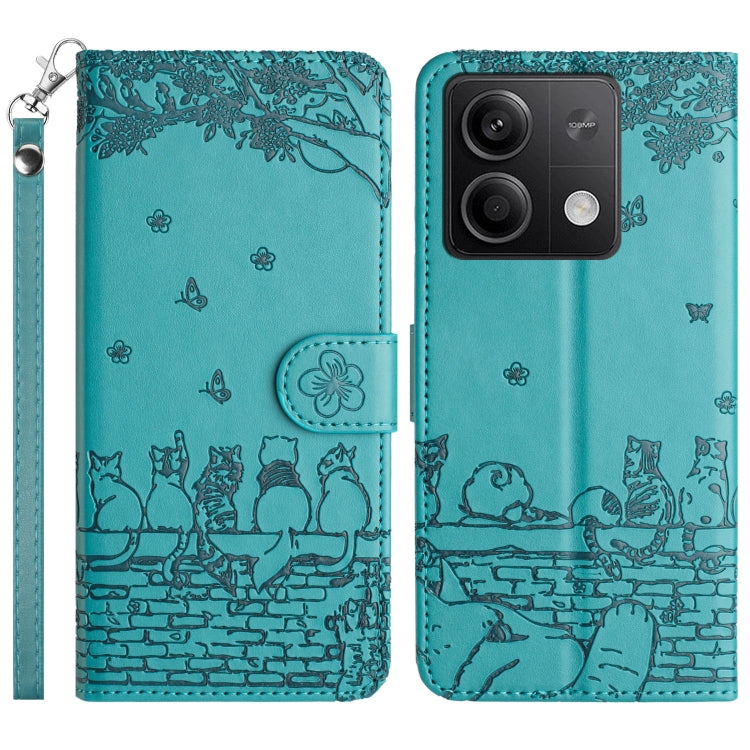 Cat Embossing Pattern Leather Phone Case with Lanyard, For Xiaomi Redmi 13C 4G/5G/13R 5G, For Xiaomi Redmi Note 13 5G, For Xiaomi Redmi Note 13 Pro+, For Xiaomi Redmi Note 13 Pro 5G