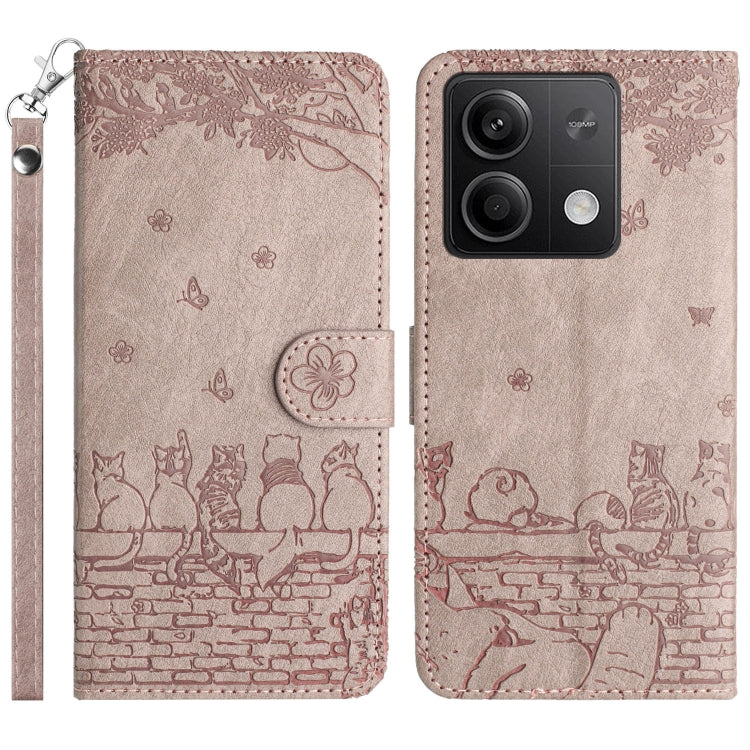 Cat Embossing Pattern Leather Phone Case with Lanyard, For Xiaomi Redmi 13C 4G/5G/13R 5G, For Xiaomi Redmi Note 13 5G, For Xiaomi Redmi Note 13 Pro+, For Xiaomi Redmi Note 13 Pro 5G