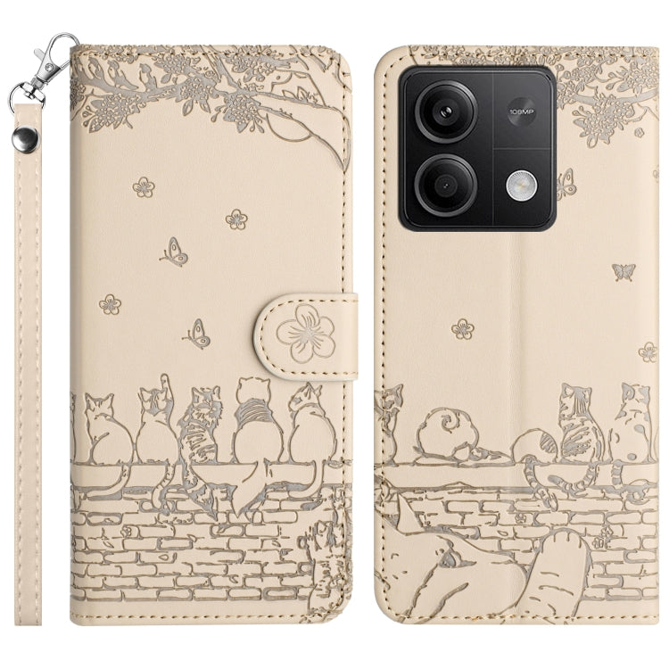 Cat Embossing Pattern Leather Phone Case with Lanyard, For Xiaomi Redmi 13C 4G/5G/13R 5G, For Xiaomi Redmi Note 13 5G, For Xiaomi Redmi Note 13 Pro+, For Xiaomi Redmi Note 13 Pro 5G