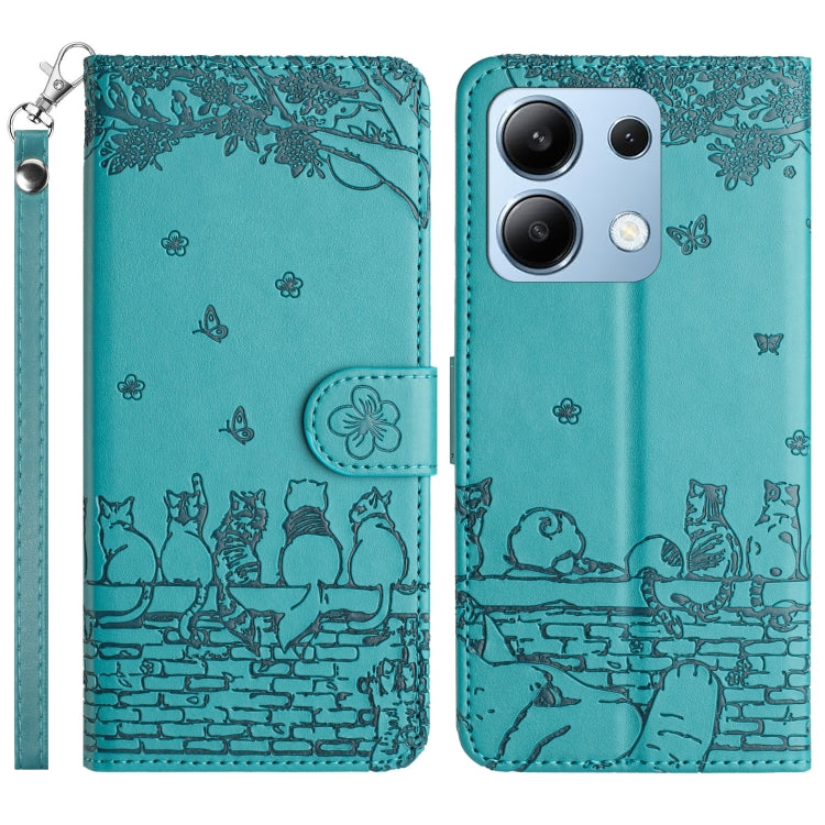 Cat Embossing Pattern Leather Phone Case with Lanyard, For Xiaomi Poco M6 Pro 4G, For Xiaomi Poco C65/Poco M6, For Xiaomi Redmi Note 13 Pro 4G, For Xiaomi Redmi Note 13 4G