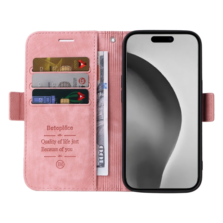 BETOPNICE Dual-side Buckle Leather Phone Case, For iPhone 16 Pro Max, For iPhone 16 Pro, For iPhone 16 Plus, For iPhone 16