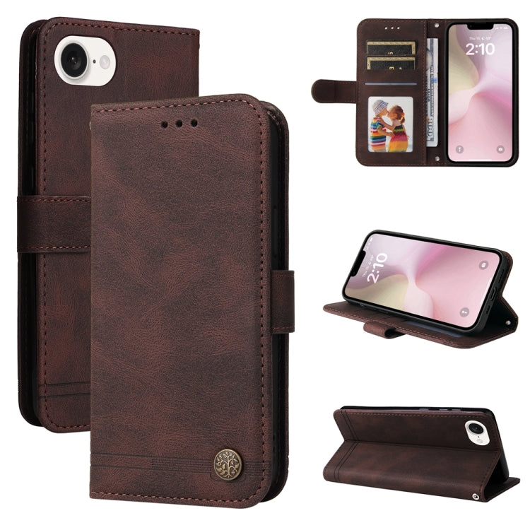 Skin Feel Life Tree Leather Phone Case, For iPhone 16e, For iPhone 15 Pro Max, For iPhone 15 Pro, For iPhone 15 Plus