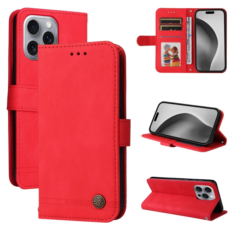 Skin Feel Life Tree Leather Phone Case, For iPhone 16e, For iPhone 15 Pro Max, For iPhone 15 Pro, For iPhone 15 Plus