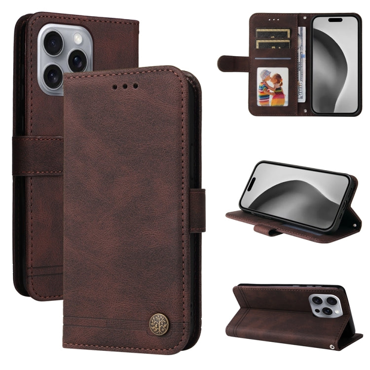 Skin Feel Life Tree Leather Phone Case, For iPhone 16e, For iPhone 15 Pro Max, For iPhone 15 Pro, For iPhone 15 Plus