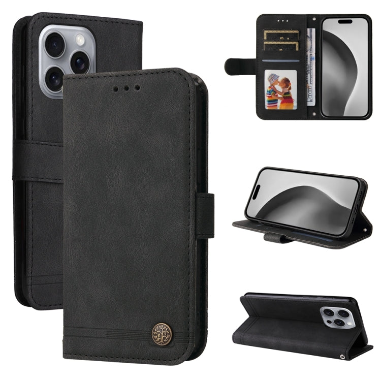 Skin Feel Life Tree Leather Phone Case, For iPhone 16e, For iPhone 15 Pro Max, For iPhone 15 Pro, For iPhone 15 Plus