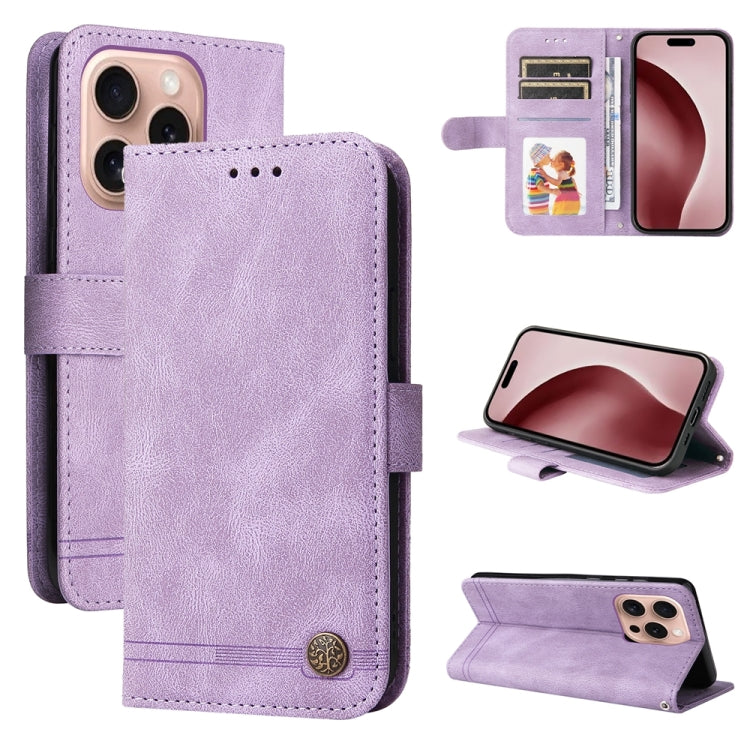 Skin Feel Life Tree Leather Phone Case, For iPhone 16e, For iPhone 15 Pro Max, For iPhone 15 Pro, For iPhone 15 Plus