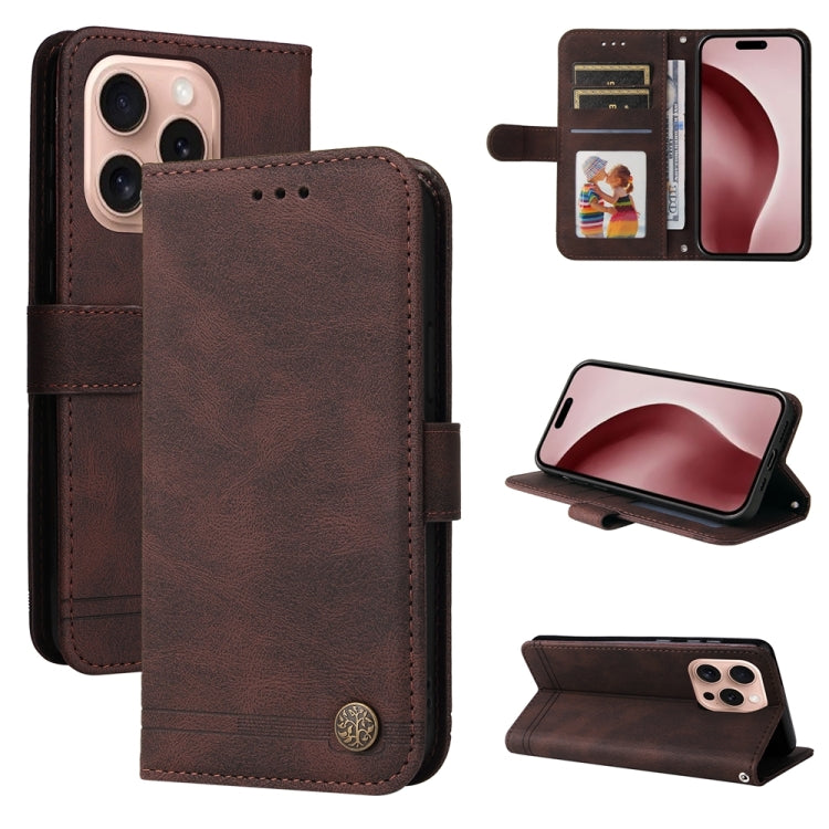 Skin Feel Life Tree Leather Phone Case, For iPhone 16e, For iPhone 15 Pro Max, For iPhone 15 Pro, For iPhone 15 Plus
