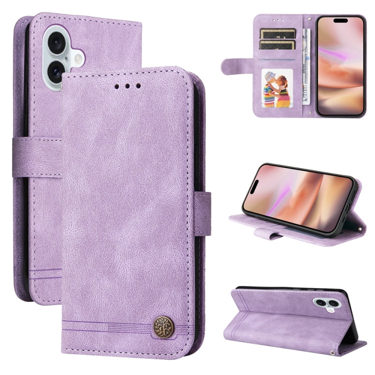 Skin Feel Life Tree Leather Phone Case, For iPhone 16e, For iPhone 15 Pro Max, For iPhone 15 Pro, For iPhone 15 Plus