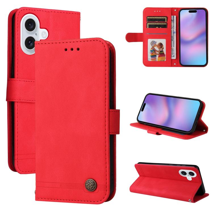 Skin Feel Life Tree Leather Phone Case, For iPhone 16 Pro Max, For iPhone 16 Pro, For iPhone 16 Plus, For iPhone 16