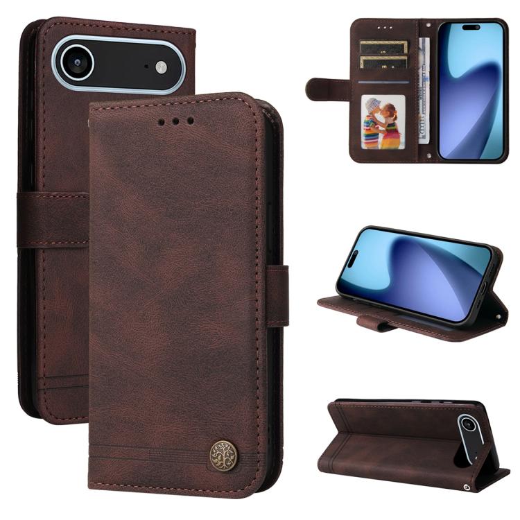 Skin Feel Life Tree Leather Phone Case, For iPhone 16 Pro Max, For iPhone 16 Pro, For iPhone 16 Plus, For iPhone 16
