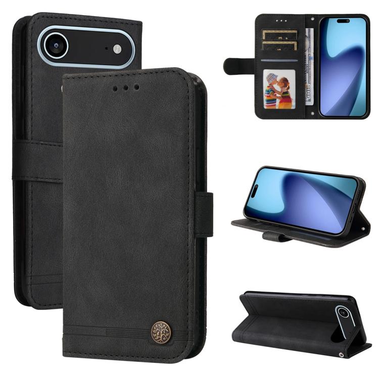 Skin Feel Life Tree Leather Phone Case, For iPhone 16e, For iPhone 15 Pro Max, For iPhone 15 Pro, For iPhone 15 Plus