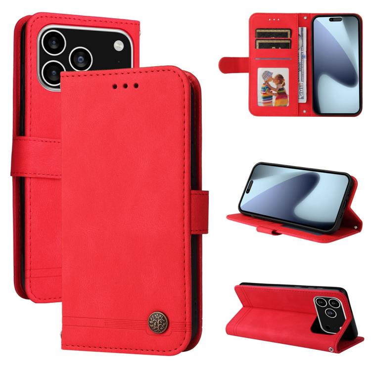 Skin Feel Life Tree Leather Phone Case, For iPhone 16 Pro Max, For iPhone 16 Pro, For iPhone 16 Plus, For iPhone 16