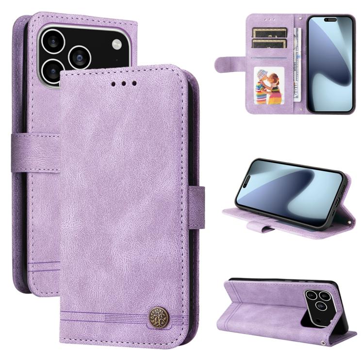 Skin Feel Life Tree Leather Phone Case, For iPhone 16 Pro Max, For iPhone 16 Pro, For iPhone 16 Plus, For iPhone 16