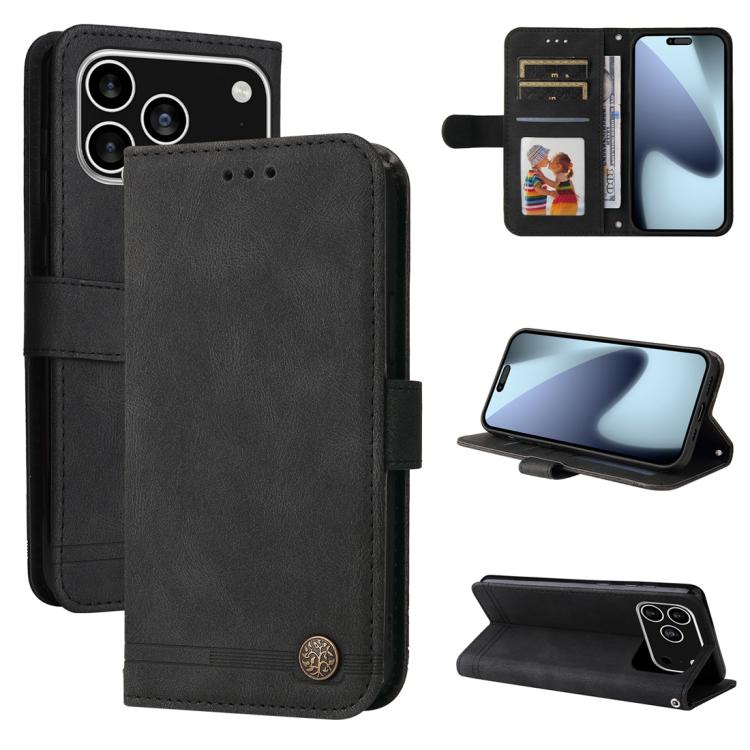 Skin Feel Life Tree Leather Phone Case, For iPhone 16 Pro Max, For iPhone 16 Pro, For iPhone 16 Plus, For iPhone 16