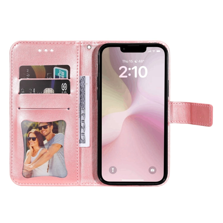 Seven-petal Flowers Embossing Leather Phone Case, For iPhone 16e, For iPhone 15 Pro Max, For iPhone 15 Pro, For iPhone 15 Plus