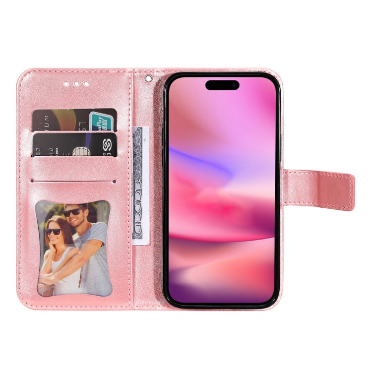 Seven-petal Flowers Embossing Leather Phone Case, For iPhone 16, For iPhone 15 Pro Max, For iPhone 15 Pro, For iPhone 15 Plus