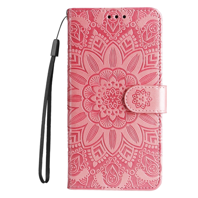Embossed Sunflower Leather Phone Case, For iPhone 15