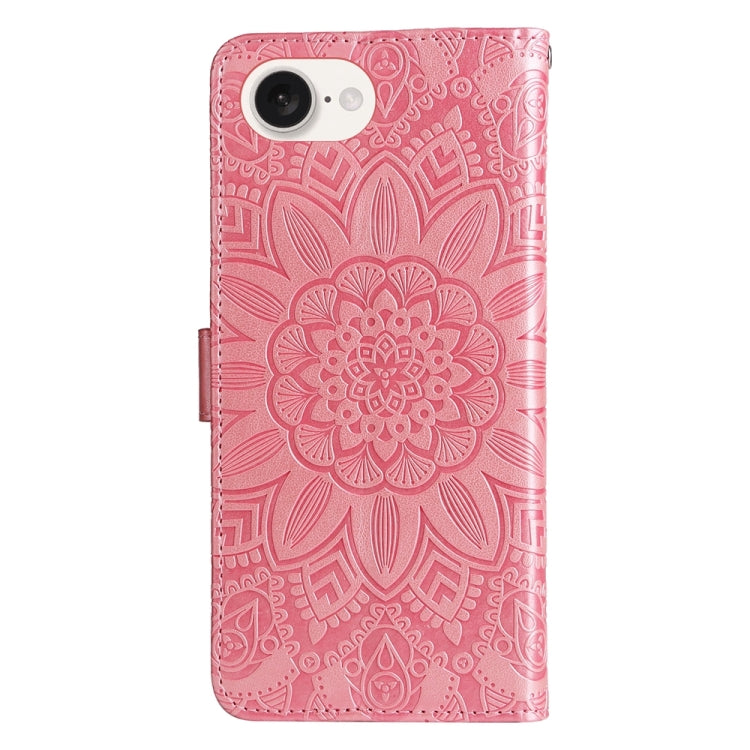 Embossed Sunflower Leather Phone Case, For iPhone 16e, For iPhone 15 Pro Max, For iPhone 15 Pro, For iPhone 15 Plus