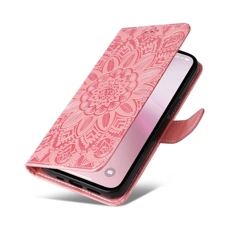 Embossed Sunflower Leather Phone Case, For iPhone 16 Pro Max, For iPhone 16 Pro, For iPhone 16 Plus, For iPhone 16