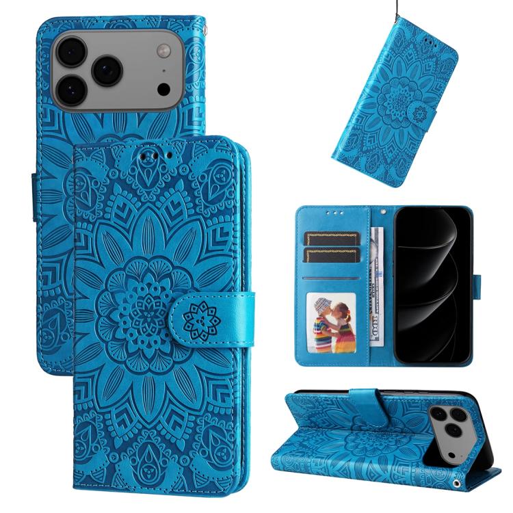 Embossed Sunflower Leather Phone Case, For iPhone 16 Pro Max, For iPhone 16 Pro, For iPhone 16 Plus, For iPhone 16
