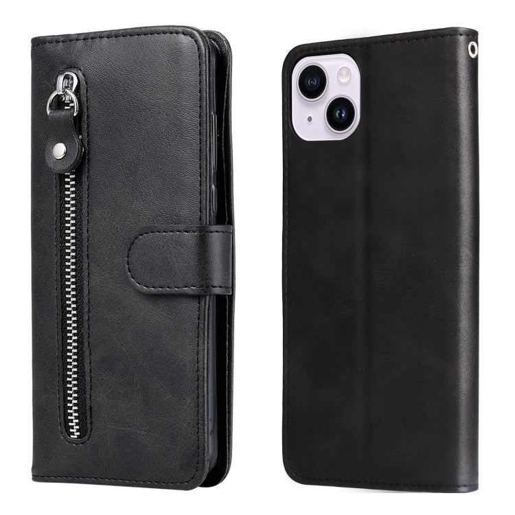 Fashion Calf Texture Zipper Leather Phone Case, For iPhone 15