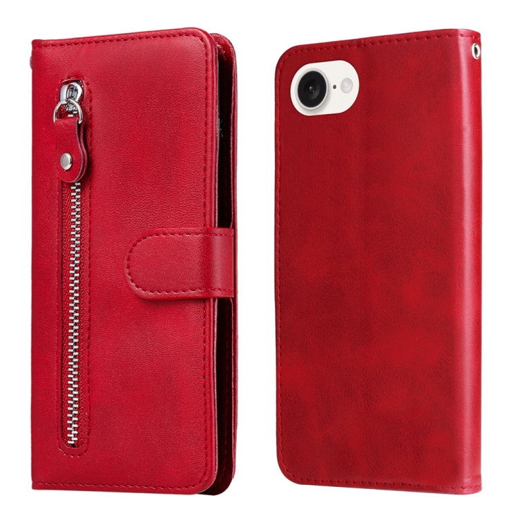 Fashion Calf Texture Zipper Leather Phone Case, For iPhone 16e, For iPhone 15 Pro Max, For iPhone 15 Pro, For iPhone 15 Plus