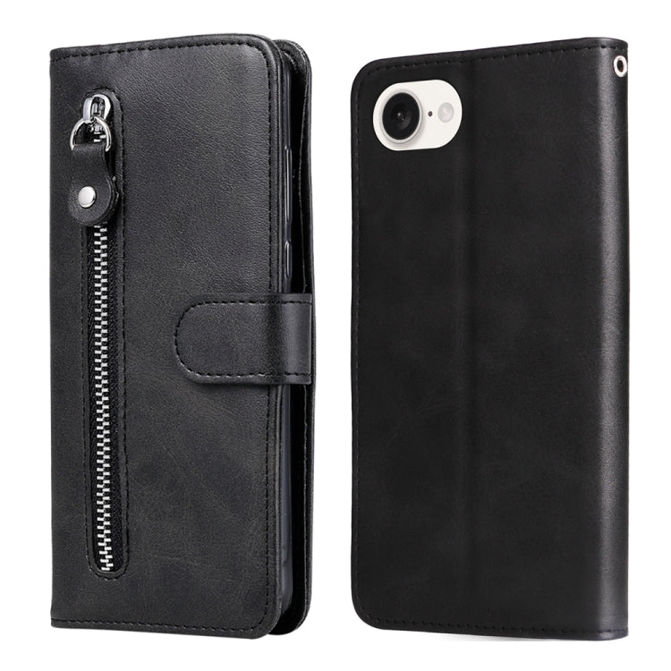 Fashion Calf Texture Zipper Leather Phone Case, For iPhone 16e, For iPhone 15 Pro Max, For iPhone 15 Pro, For iPhone 15 Plus