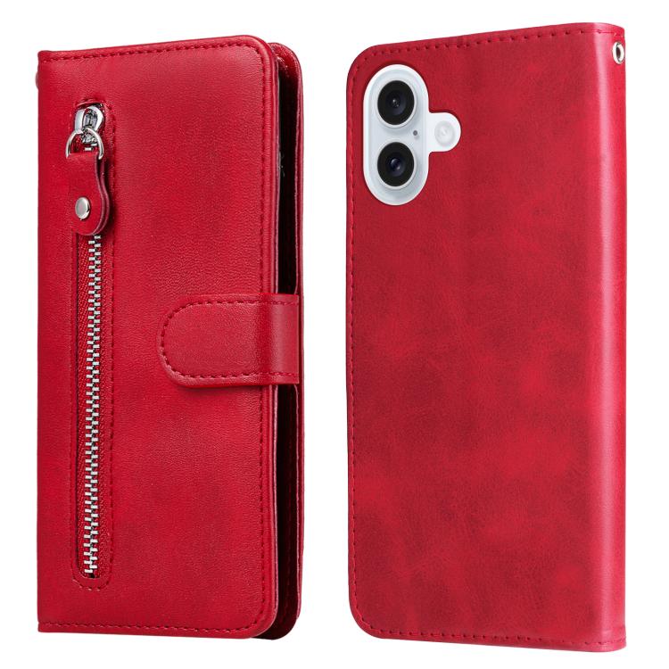 Fashion Calf Texture Zipper Leather Phone Case, For iPhone 16 Pro Max, For iPhone 16 Pro, For iPhone 16 Plus, For iPhone 16