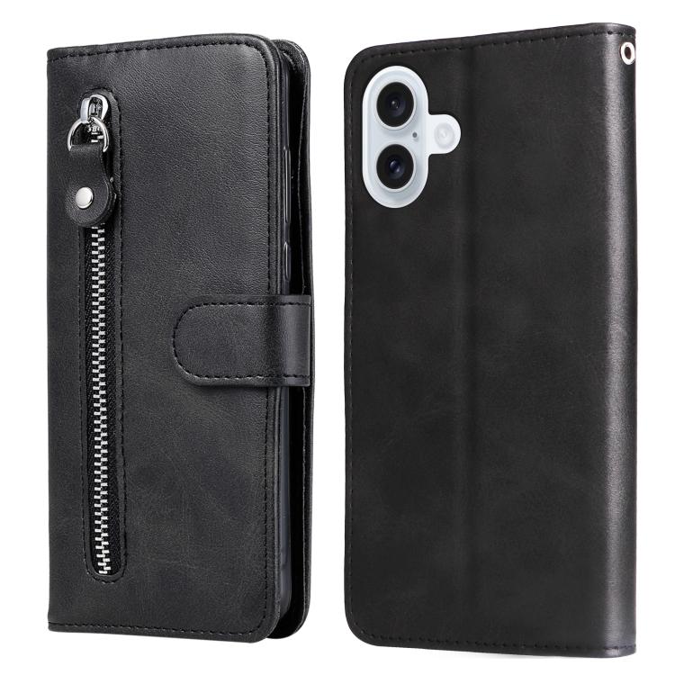 Fashion Calf Texture Zipper Leather Phone Case, For iPhone 16 Pro Max, For iPhone 16 Pro, For iPhone 16 Plus, For iPhone 16