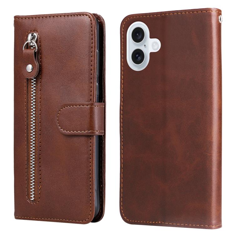 Fashion Calf Texture Zipper Leather Phone Case, For iPhone 16 Pro Max, For iPhone 16 Pro, For iPhone 16 Plus, For iPhone 16
