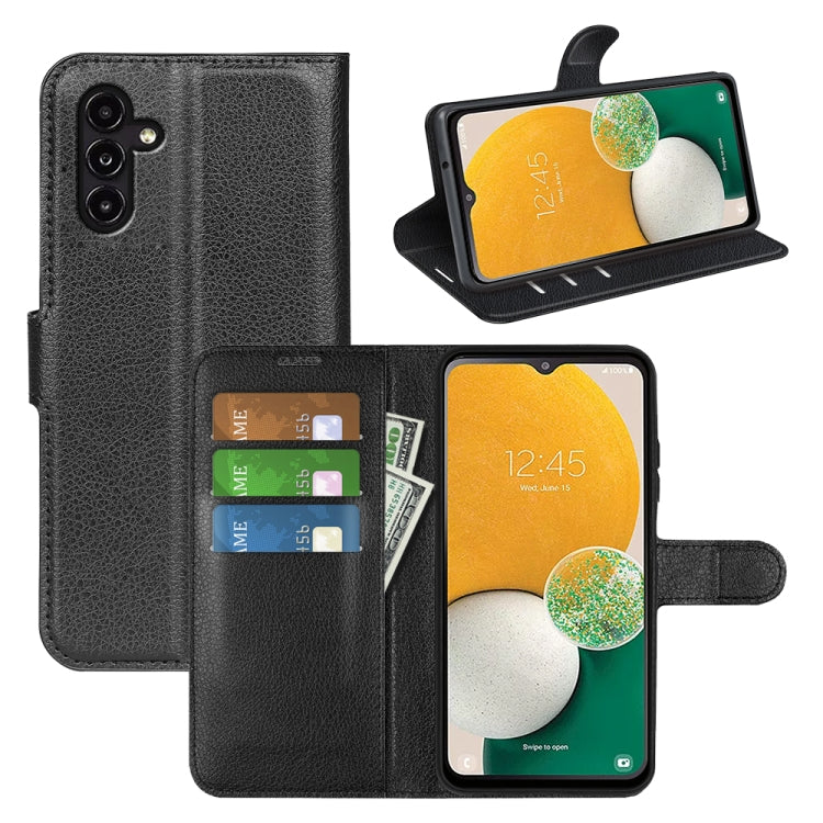 Litchi Texture Horizontal Flip Phone Case with Holder, For Samsung Galaxy A14 5G