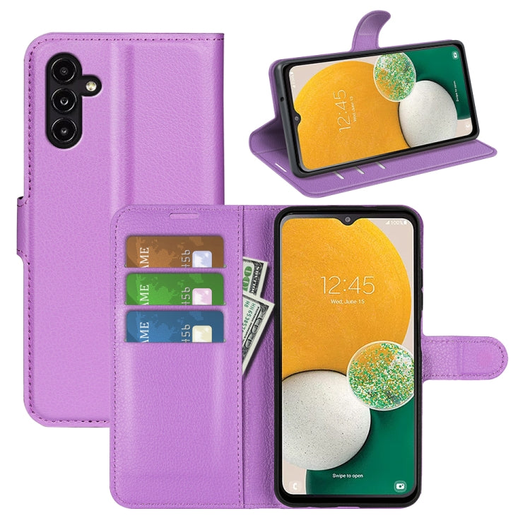 Litchi Texture Horizontal Flip Phone Case with Holder, For Samsung Galaxy A14 5G