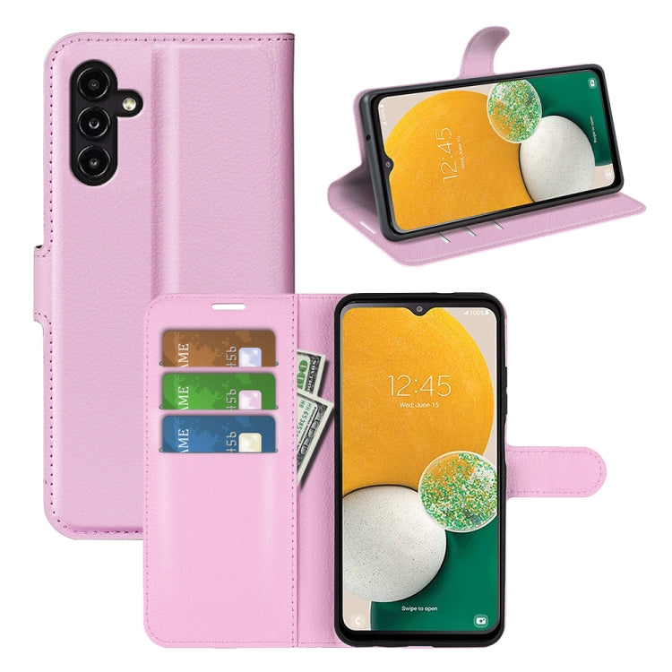 Litchi Texture Horizontal Flip Phone Case with Holder, For Samsung Galaxy A14 5G