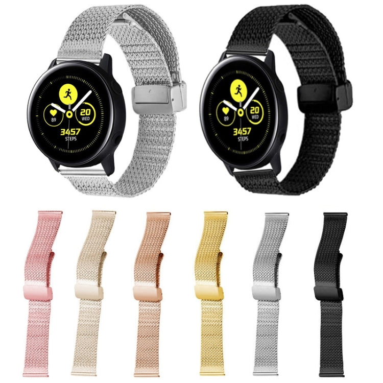 Magnetic Buckle Herringbone Mesh Metal Watch Band for Samsung Galaxy Watch, 22mm