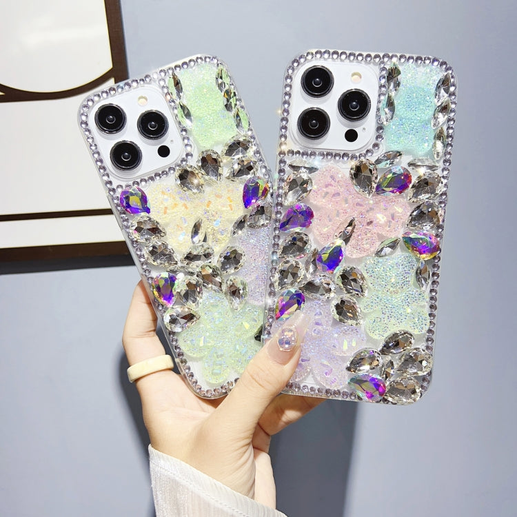 Ice Crystal Bow Knot Full Diamond TPU Phone Case, For iPhone 11