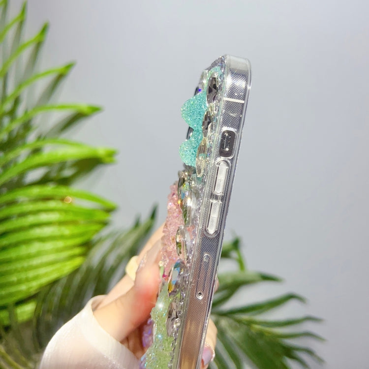 Ice Crystal Bow Knot Full Diamond TPU Phone Case, For iPhone 11