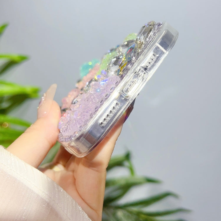 Ice Crystal Bow Knot Full Diamond TPU Phone Case, For iPhone 11