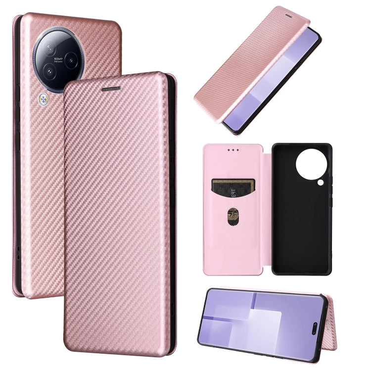 Carbon Fiber Texture Flip Leather Phone Case, For Xiaomi Civi 3 5G
