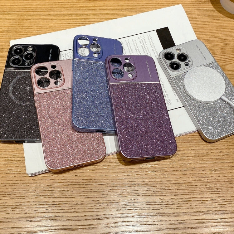 Magsafe Magnetic Metallic Glitter Powder Shockproof Phone Case, For iPhone 14 Plus, For iPhone 14, For iPhone 14 Pro, For iPhone 14 Pro Max