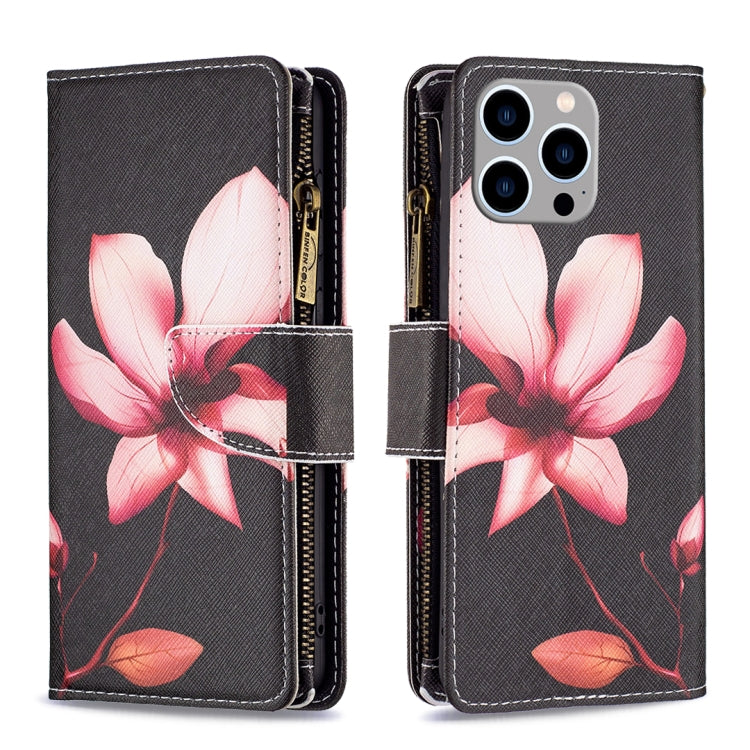 Colored Drawing Pattern Zipper Phone Leather Case, For iPhone 16 Plus, For iPhone 16