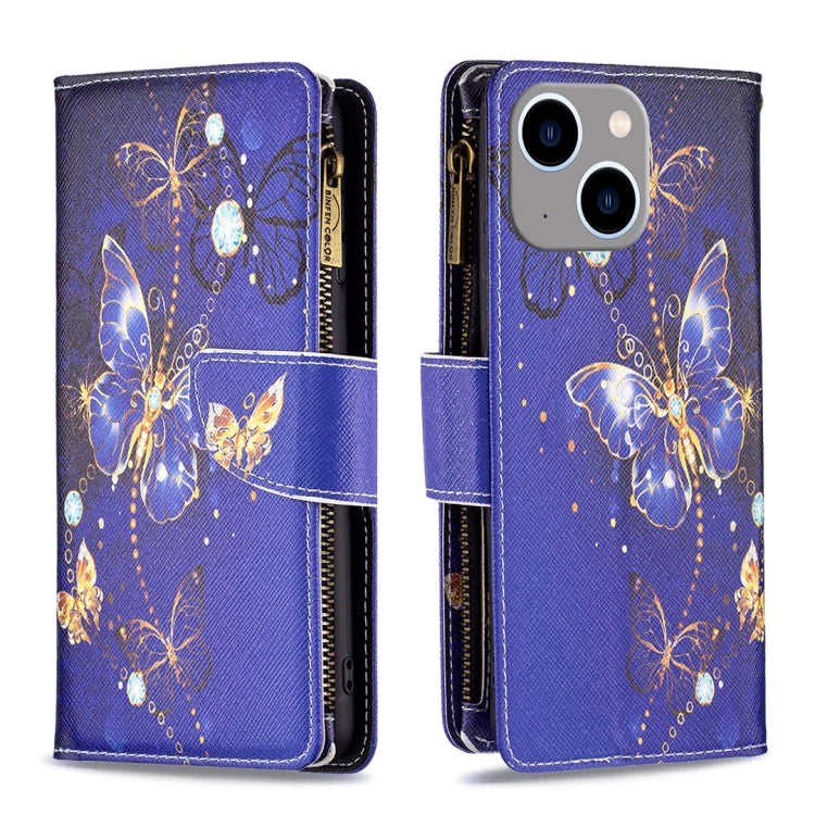 Colored Drawing Pattern Zipper Phone Leather Case, For iPhone 15 Pro Max, For iPhone 15 Pro