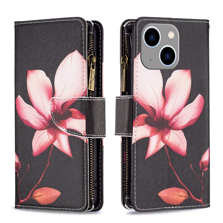 Colored Drawing Pattern Zipper Phone Leather Case, For iPhone 15 Pro Max, For iPhone 15 Pro