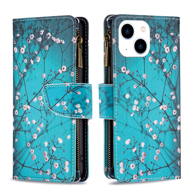 Colored Drawing Pattern Zipper Phone Leather Case, For iPhone 15 Pro Max, For iPhone 15 Pro