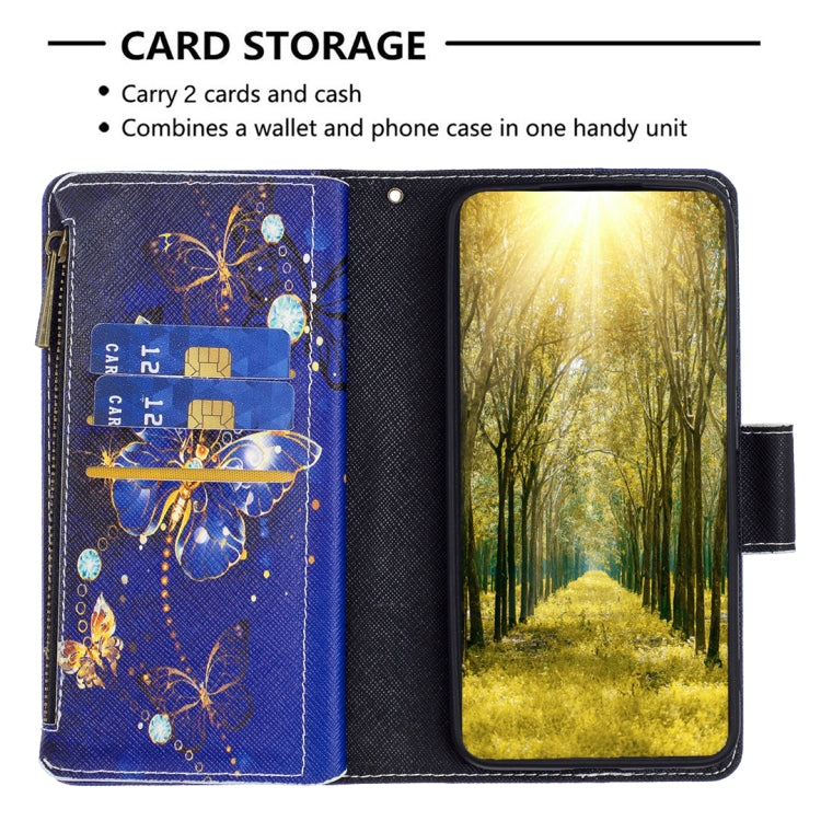 Colored Drawing Pattern Zipper Phone Leather Case, For iPhone 16 Pro Max, For iPhone 16 Pro