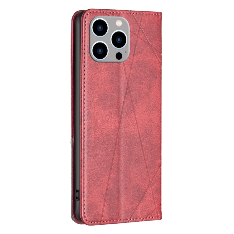 Rhombus Texture Magnetic Leather Phone Case, For iPhone 15 Pro Max, For iPhone 15 Pro, For iPhone 15 Plus, For iPhone 15